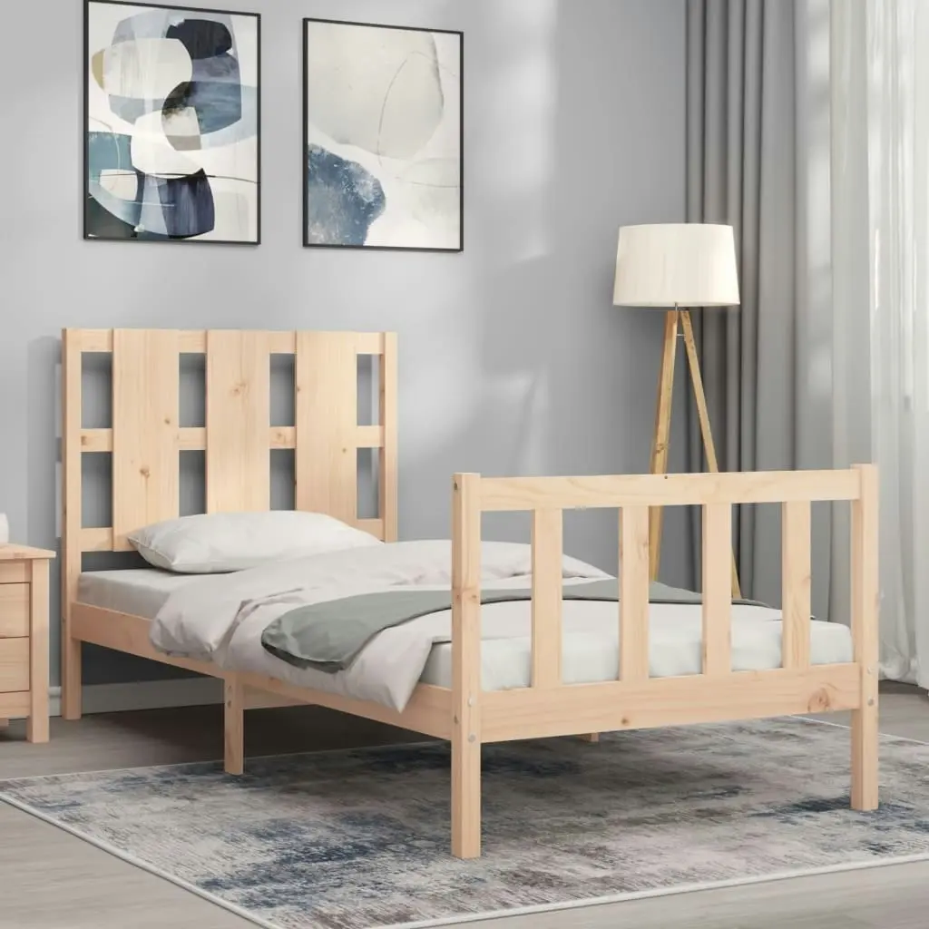 Bed Frame without Mattress 90x190 cm Solid Wood Pine 3192196