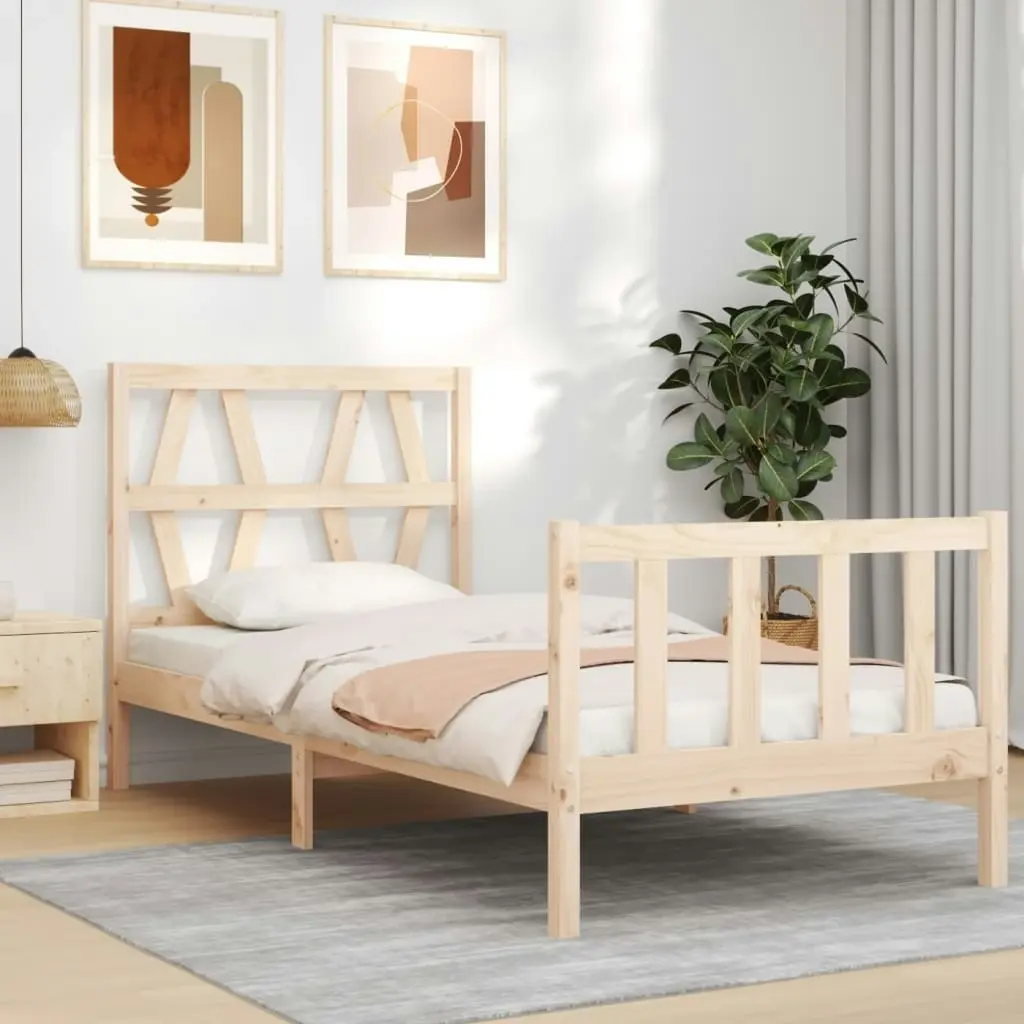 Bed Frame without Mattress 90x190 cm Solid Wood Pine 3192456