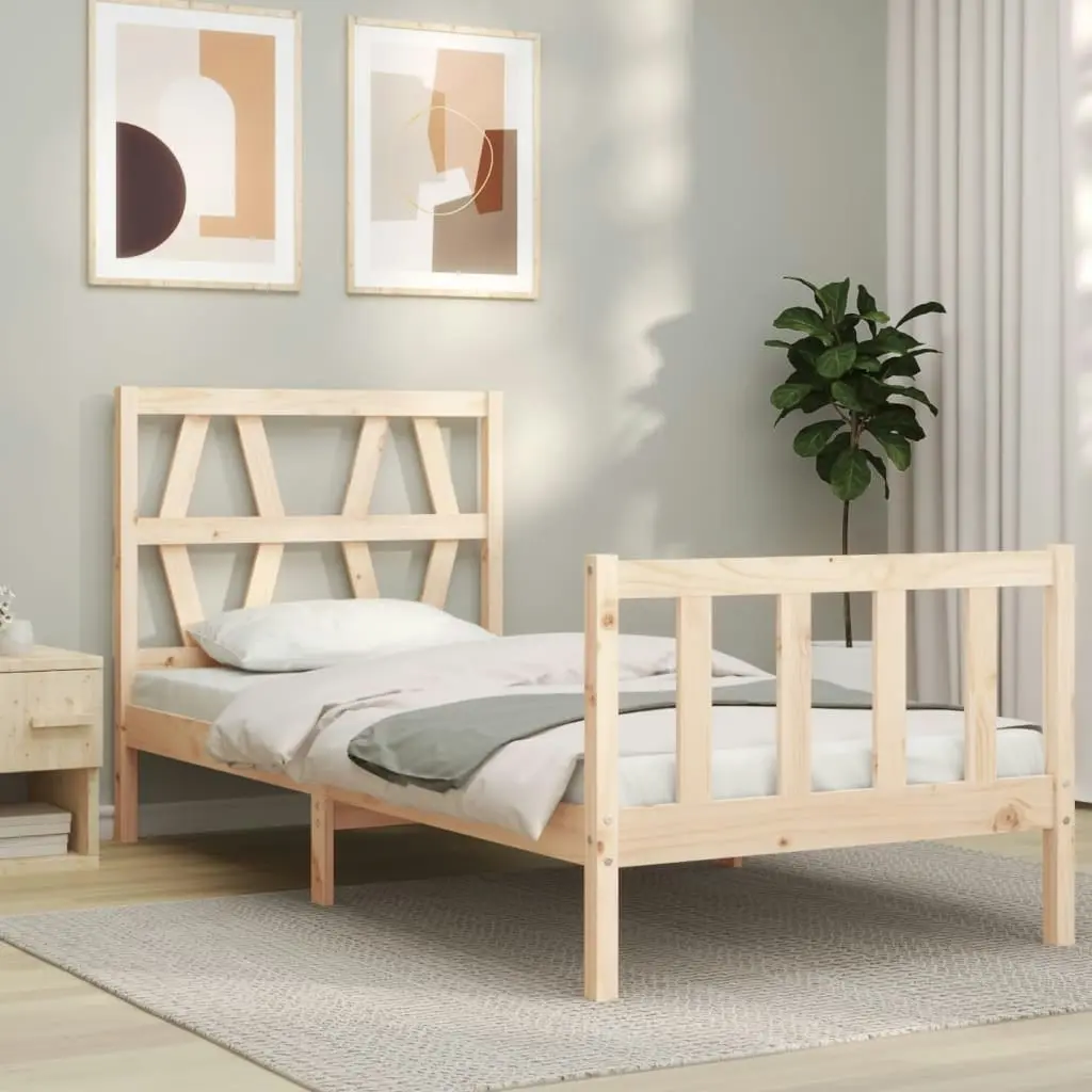 Bed Frame without Mattress 90x190 cm Solid Wood Pine 3192456