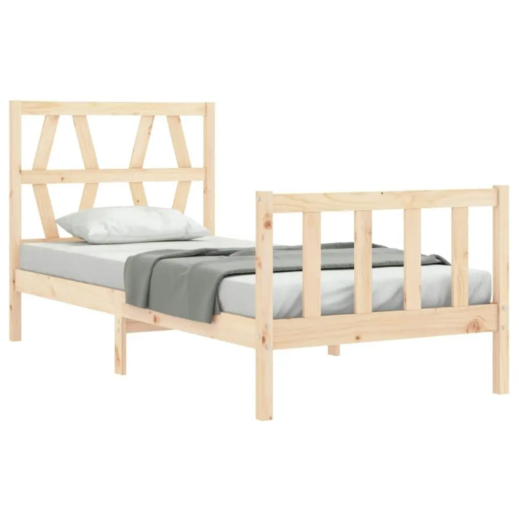 Bed Frame without Mattress 90x190 cm Solid Wood Pine 3192456