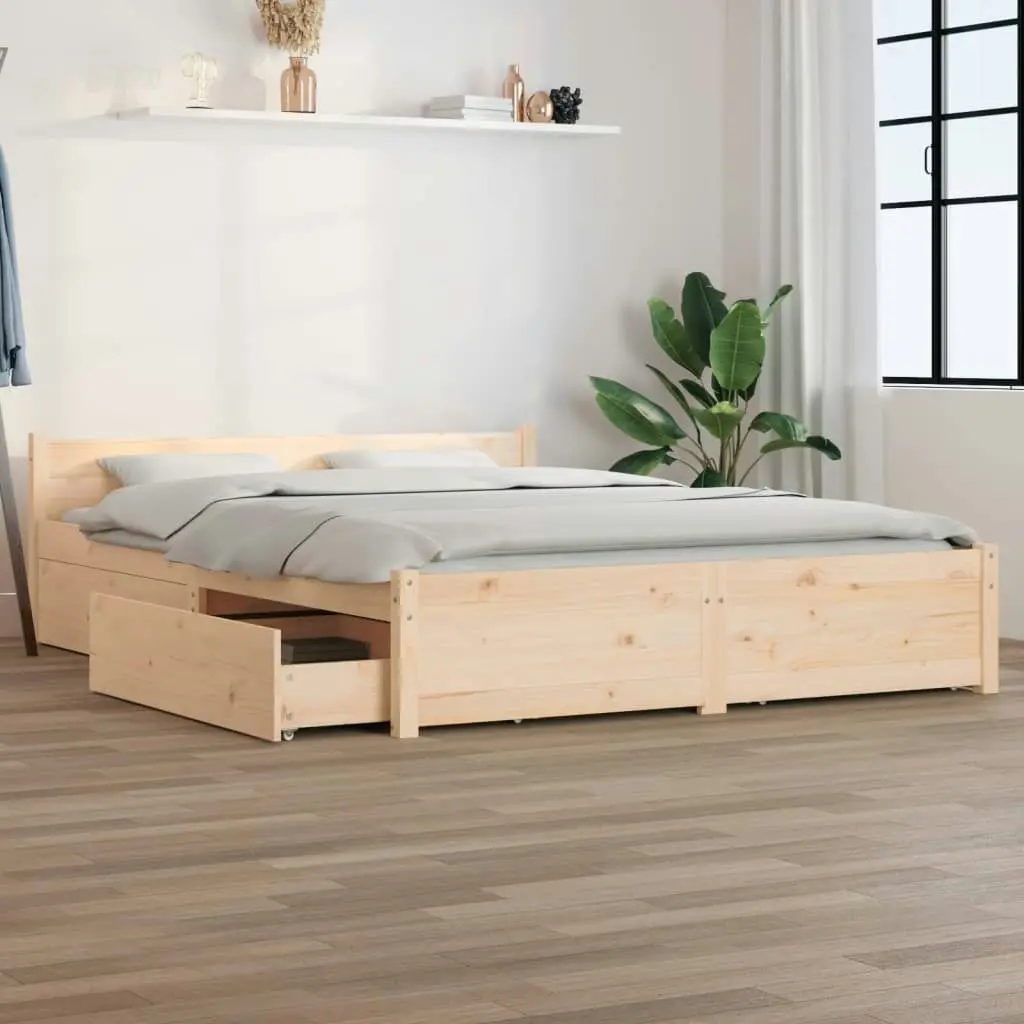 Bed Frame with Drawers 137x187 cm Double Size 3103544