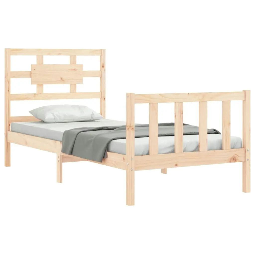 Bed Frame without Mattress 90x190 cm Solid Wood Pine 3192521