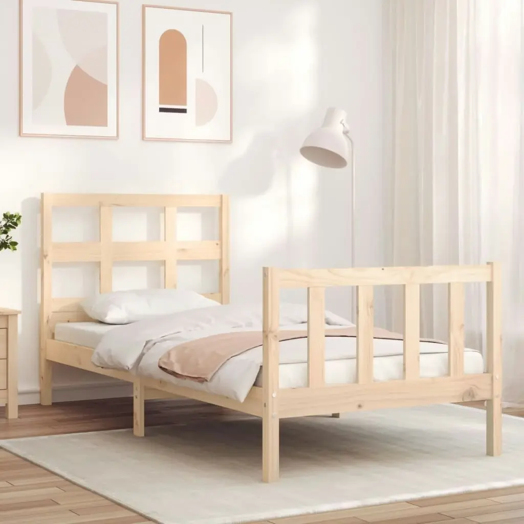 Bed Frame without Mattress 90x190 cm Solid Wood Pine 3192976