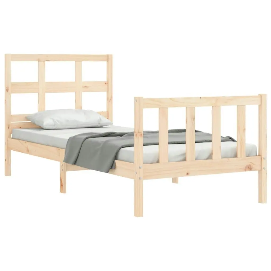 Bed Frame without Mattress 90x190 cm Solid Wood Pine 3192976