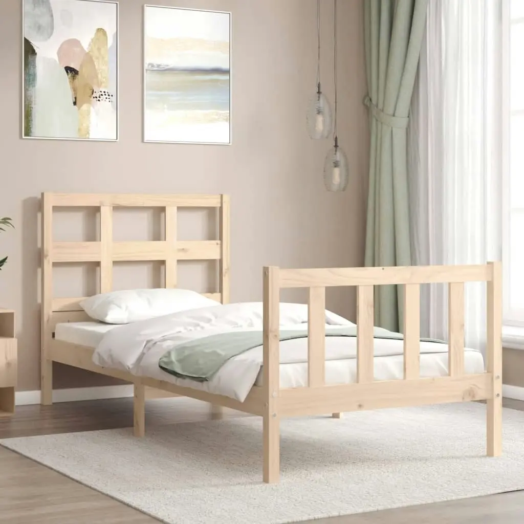 Bed Frame without Mattress 90x190 cm Solid Wood Pine 3192976