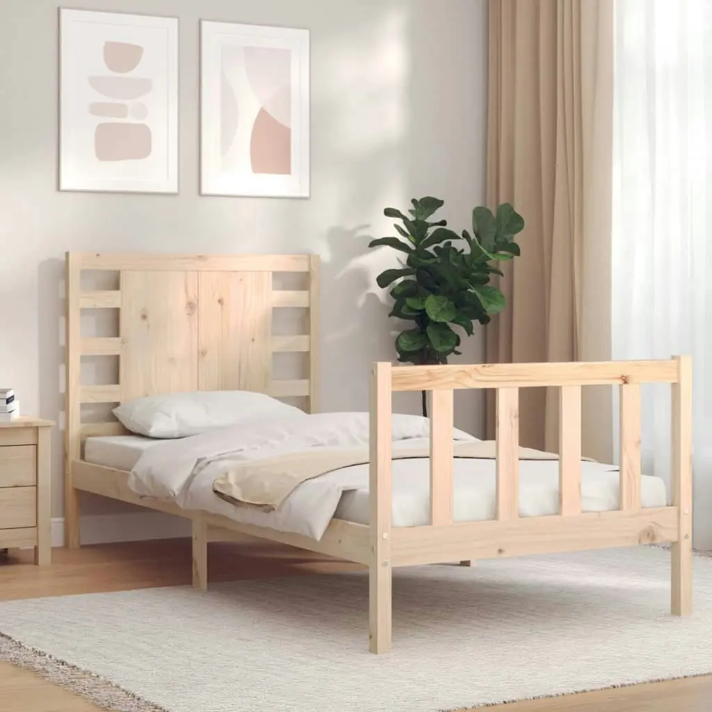 Bed Frame without Mattress 90x190 cm Solid Wood Pine 3192781