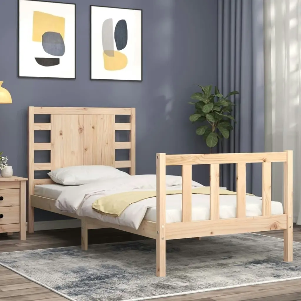 Bed Frame without Mattress 90x190 cm Solid Wood Pine 3192781