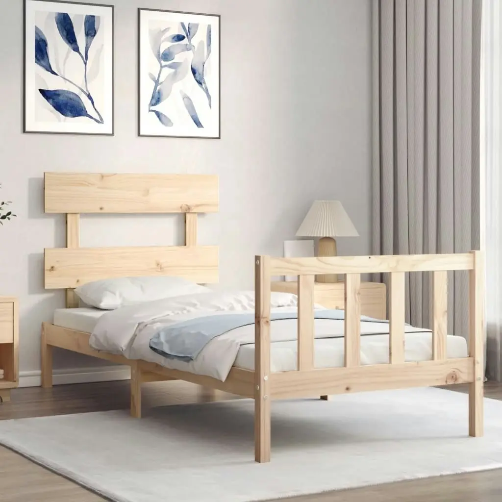 Bed Frame without Mattress 90x190 cm Solid Wood Pine 3193236