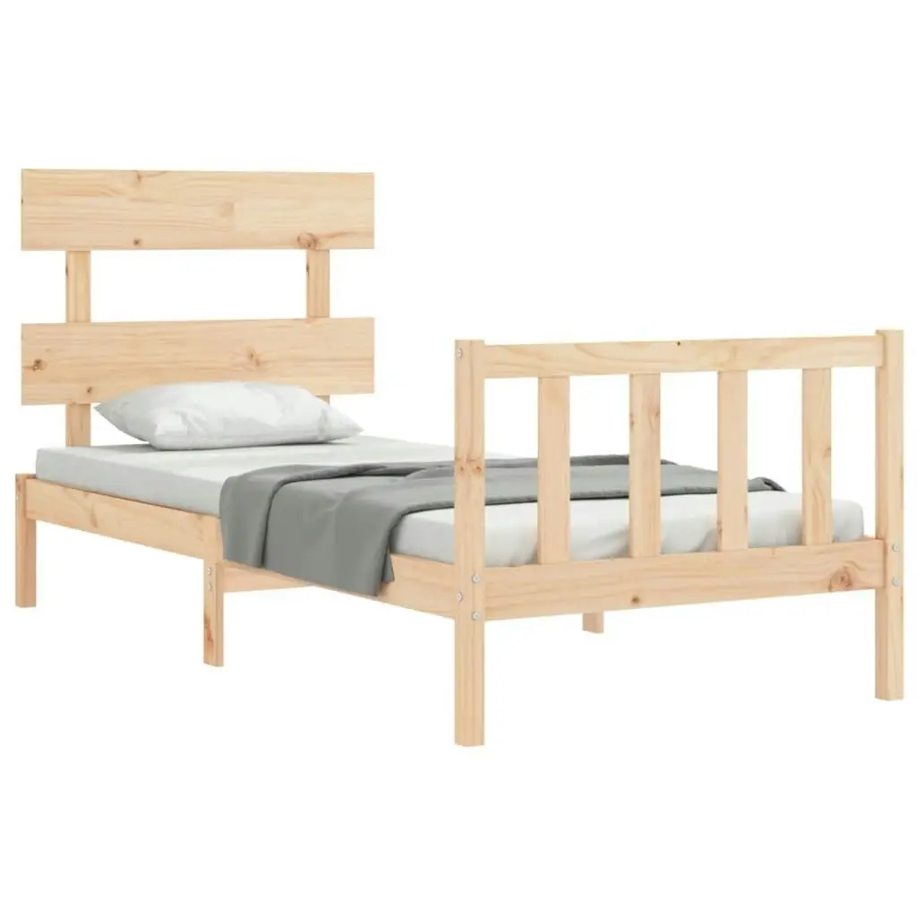 Bed Frame without Mattress 90x190 cm Solid Wood Pine 3193236