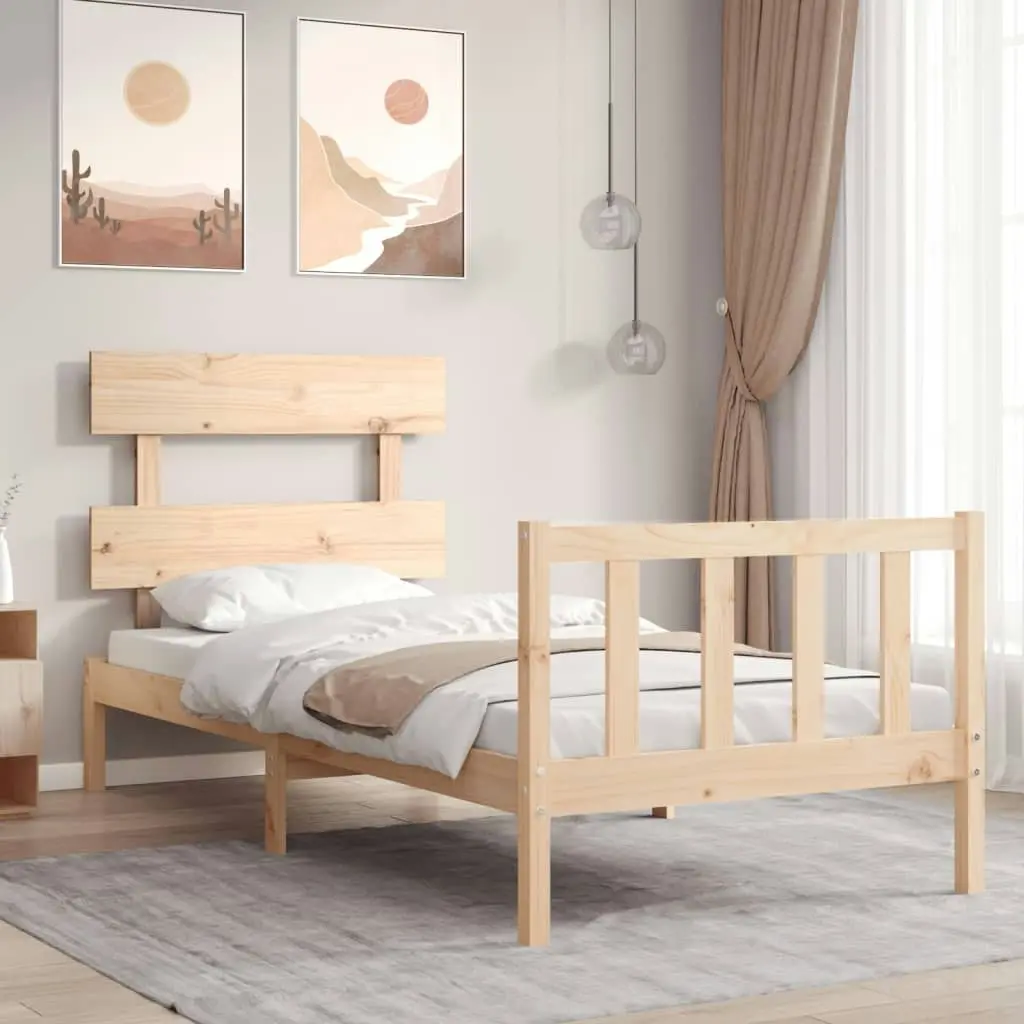 Bed Frame without Mattress 90x190 cm Solid Wood Pine 3193236