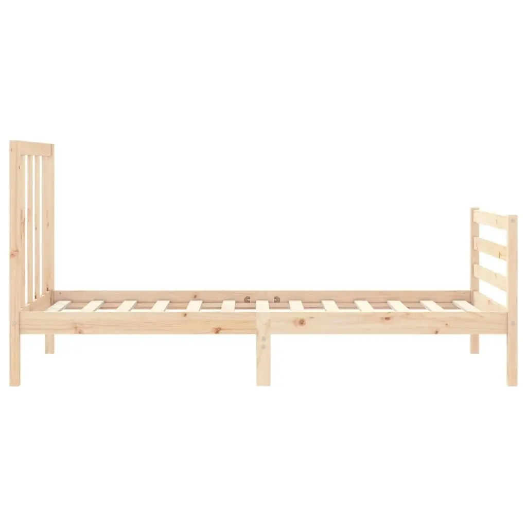 Bed Frame with Headboard 92x187 cm Single Size Solid Wood 3193756