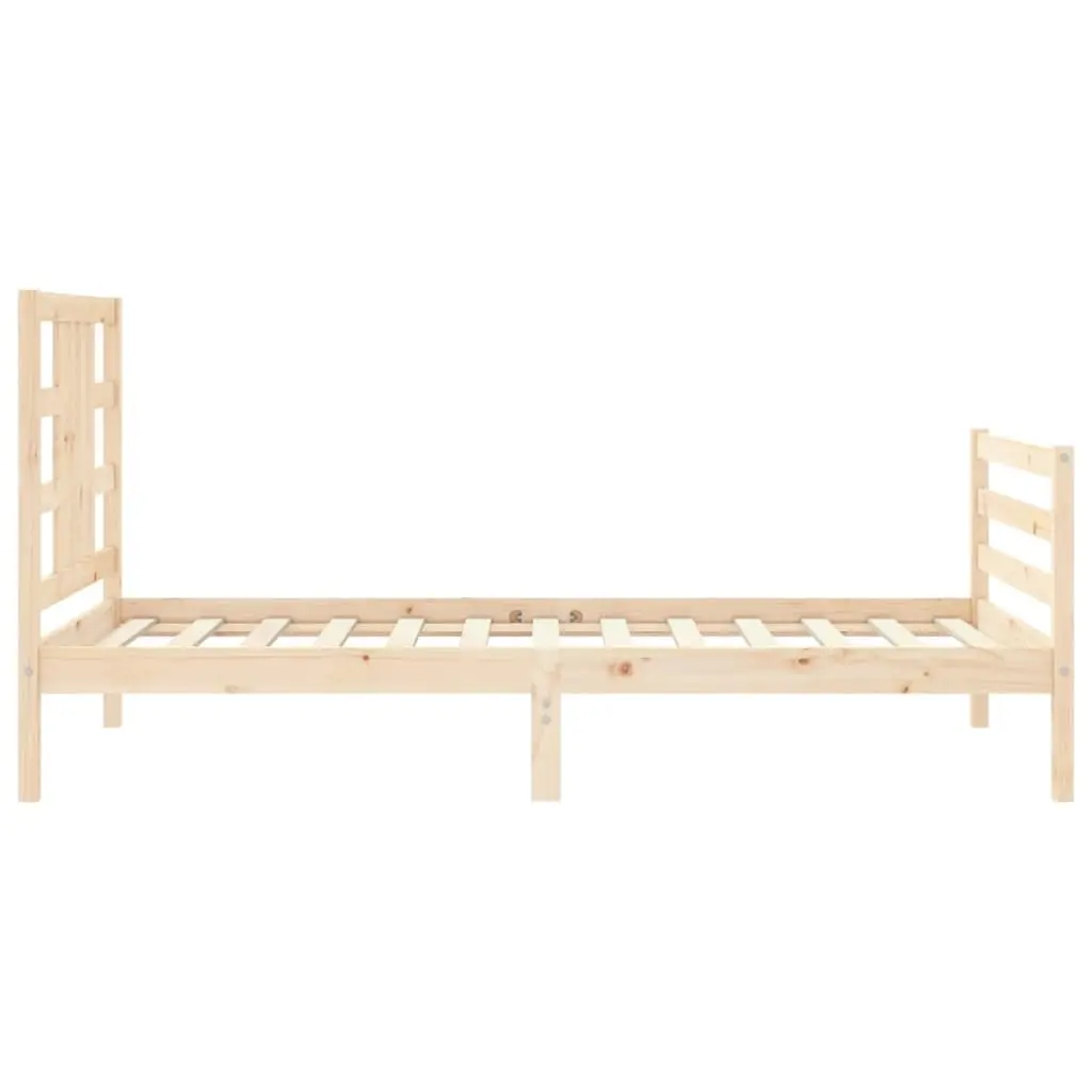 Bed Frame with Headboard 92x187 cm Single Size Solid Wood 3193886