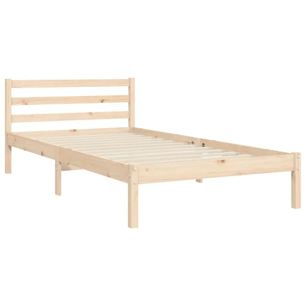 Bed Frame with Headboard 92x187 cm Single Size Solid Wood 3193886