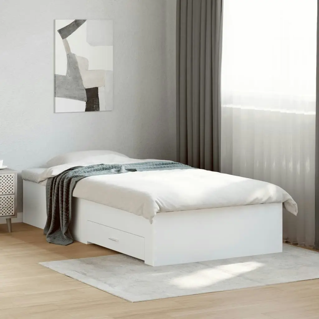 Bed Frame with Drawers without Mattress White 90x190 cm 3280433