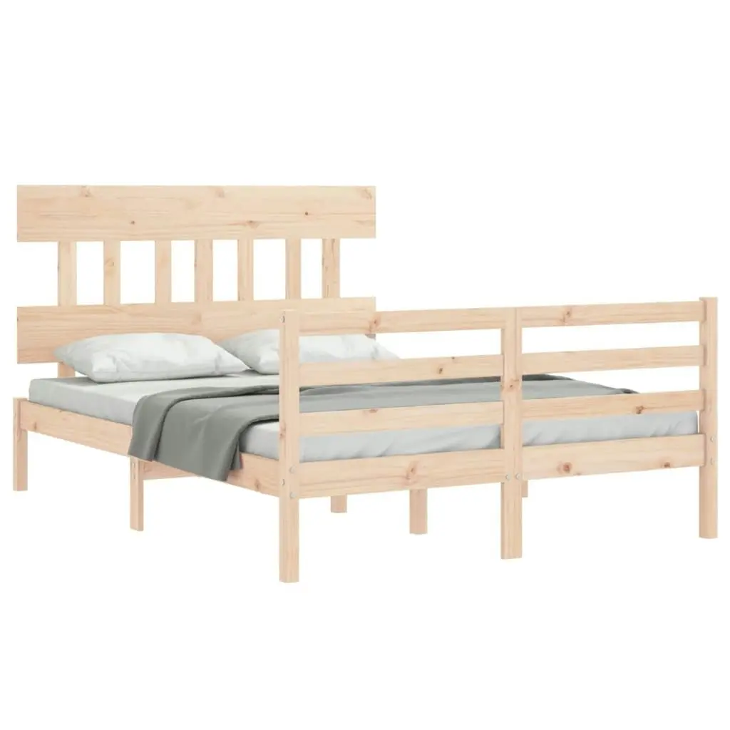 Bed Frame without Mattress 135x190 cm Solid Wood 3195131