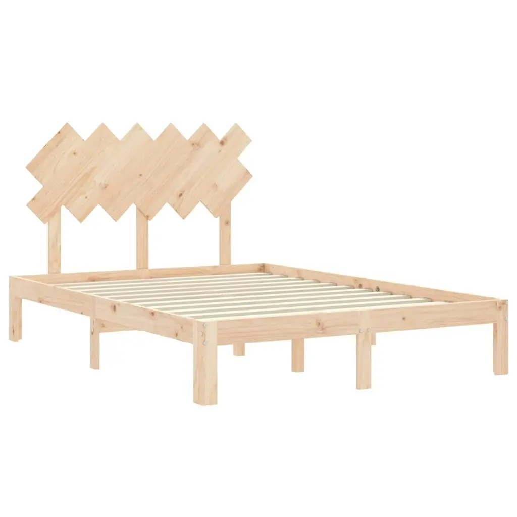 Bed Frame without Mattress 135x190 cm Solid Wood Pine 3193701