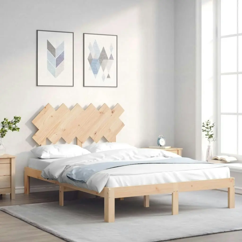 Bed Frame without Mattress 135x190 cm Solid Wood Pine 3193701