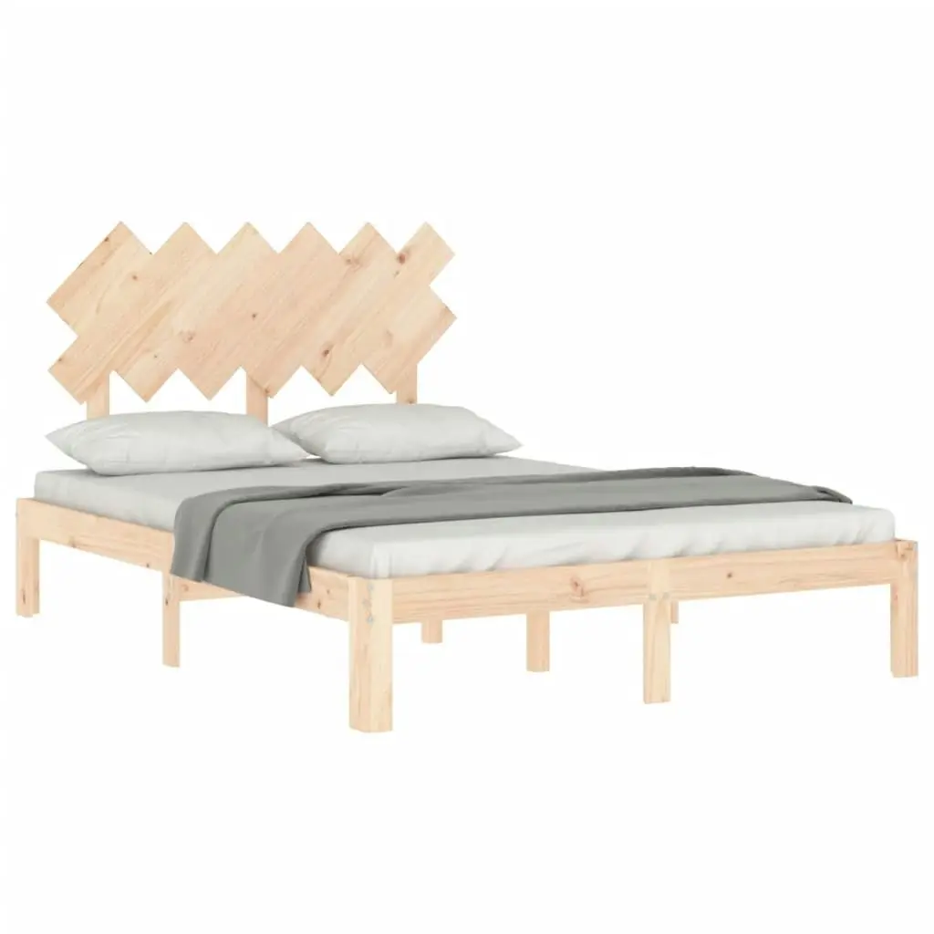 Bed Frame without Mattress 135x190 cm Solid Wood Pine 3193701