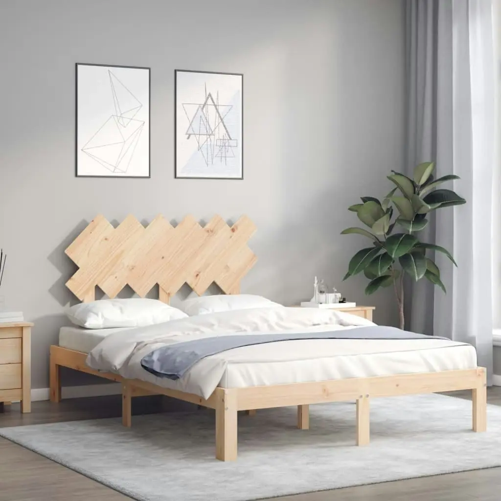 Bed Frame without Mattress 135x190 cm Solid Wood Pine 3193701