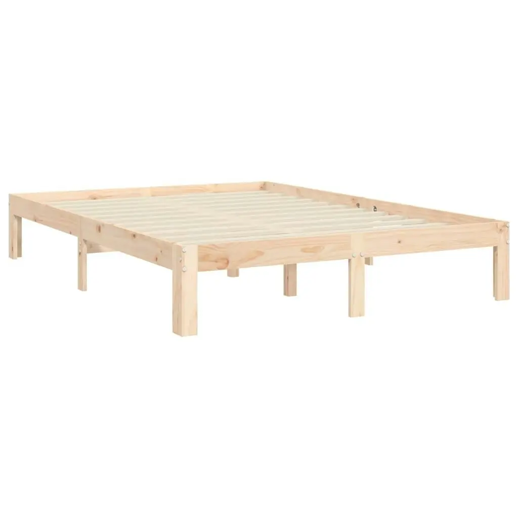 Bed Frame without Mattress 135x190 cm Solid Wood Pine 3193701