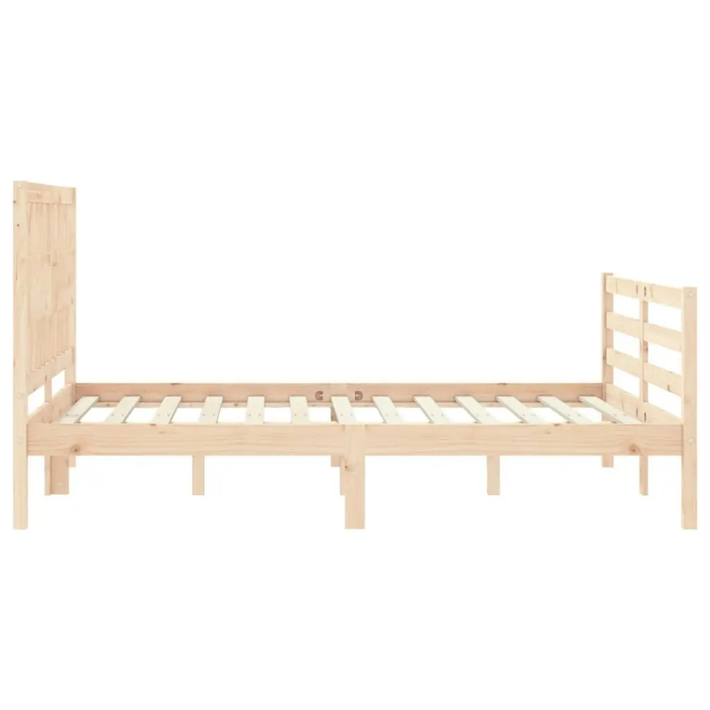 Bed Frame with Headboard 137x187 cm Double Solid Wood 3194286