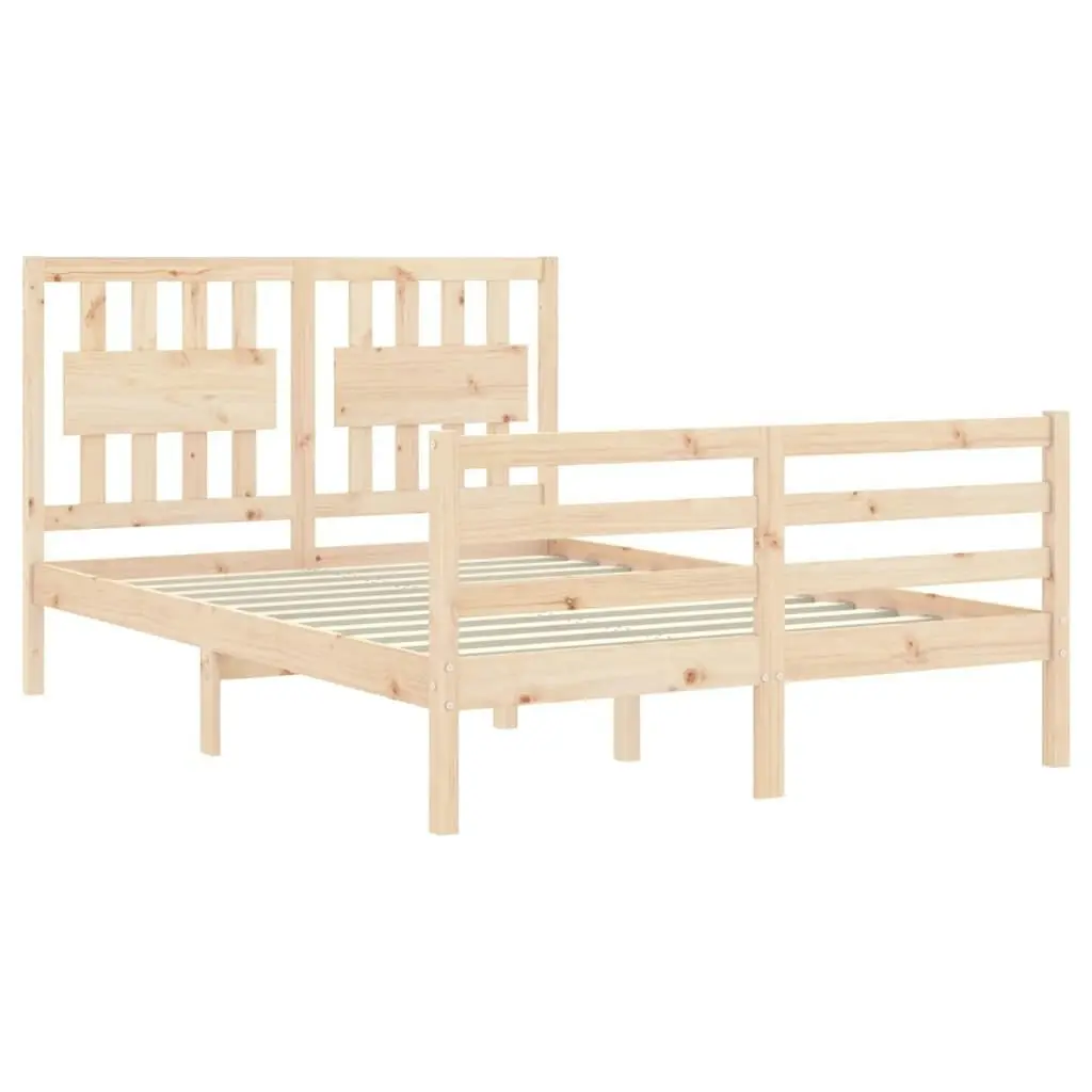 Bed Frame with Headboard 137x187 cm Double Solid Wood 3194286