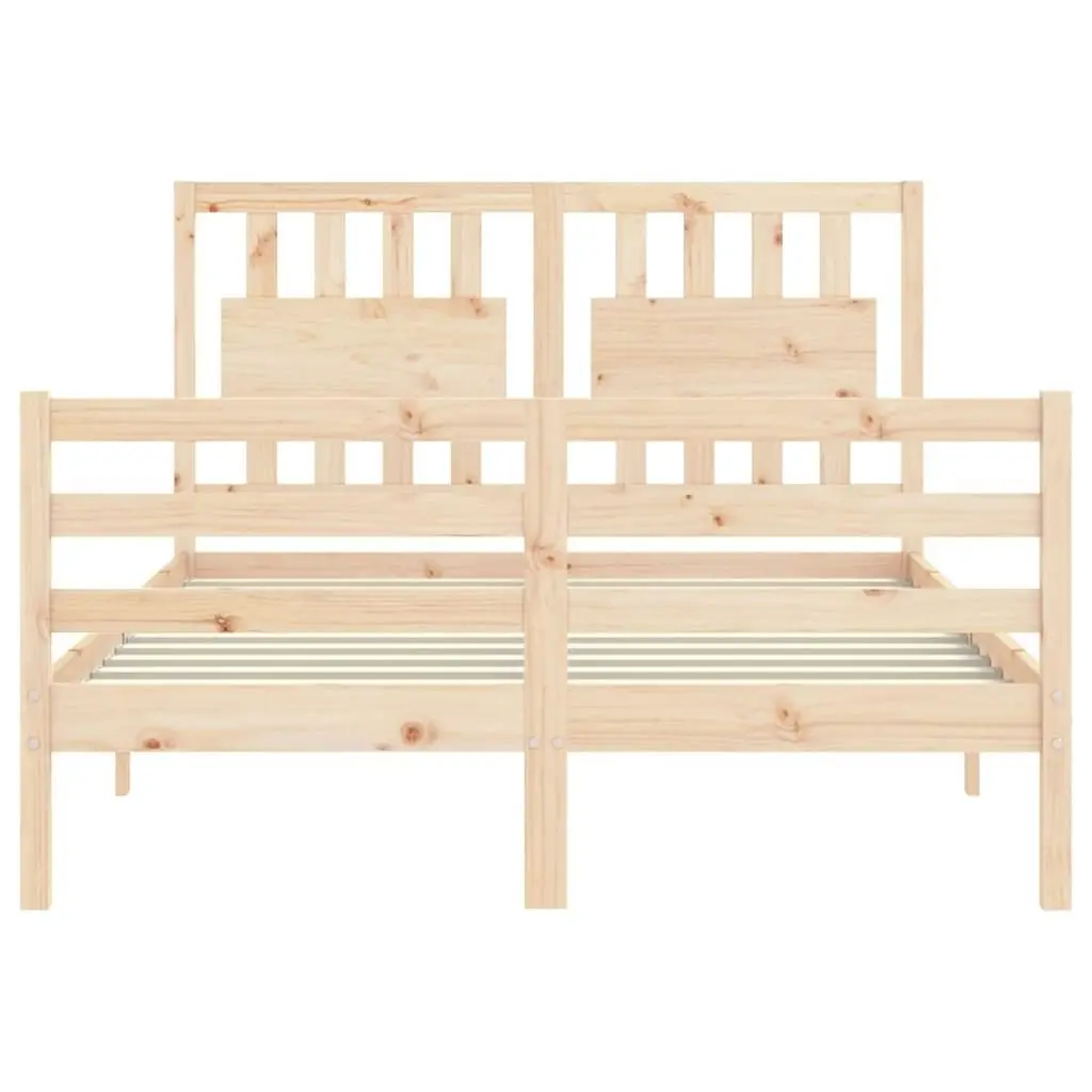 Bed Frame with Headboard 137x187 cm Double Solid Wood 3194286