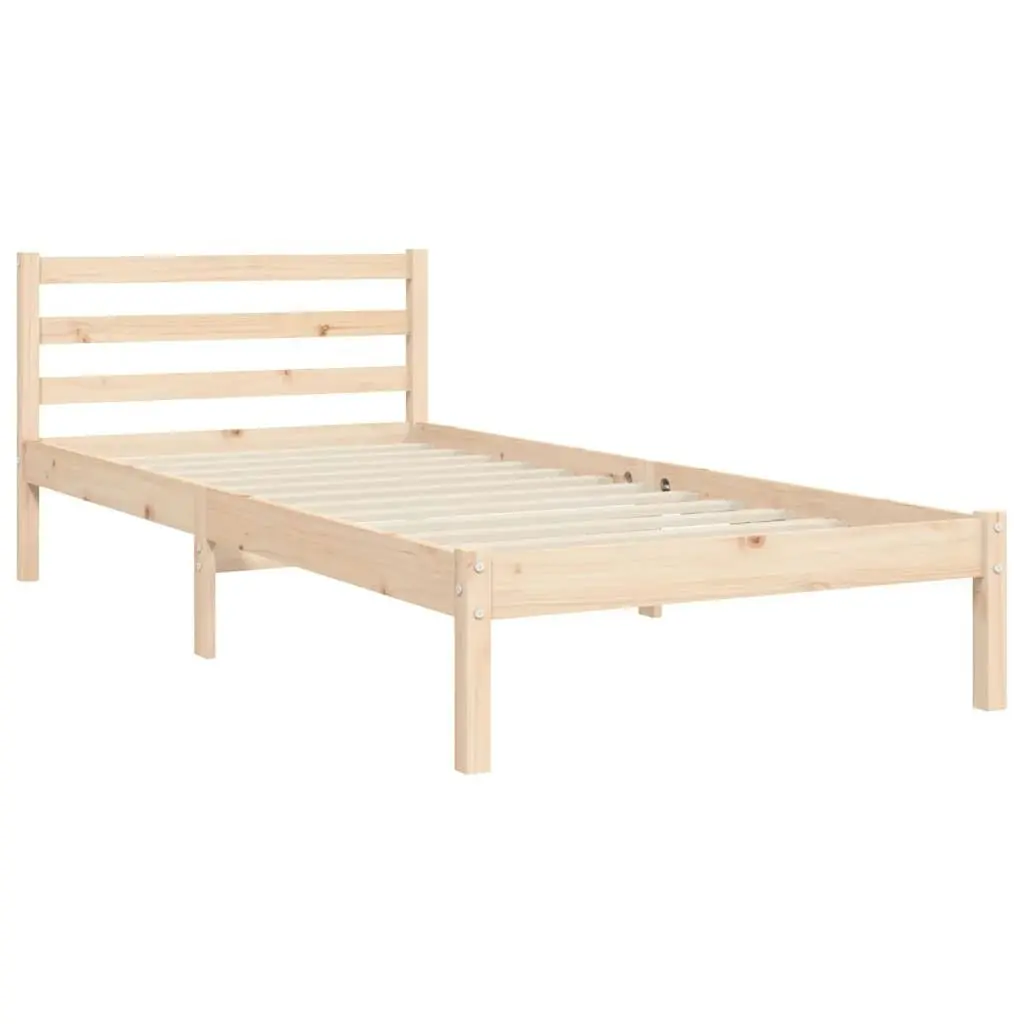 Bed Frame with Headboard 92x187 cm Single Size Solid Wood 3194341