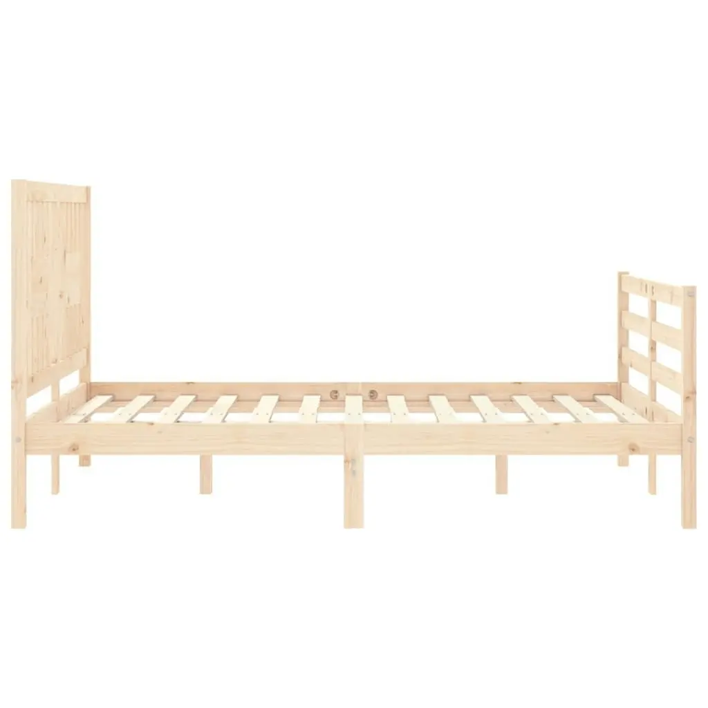 Bed Frame with Headboard 92x187 cm Single Size Solid Wood 3194536