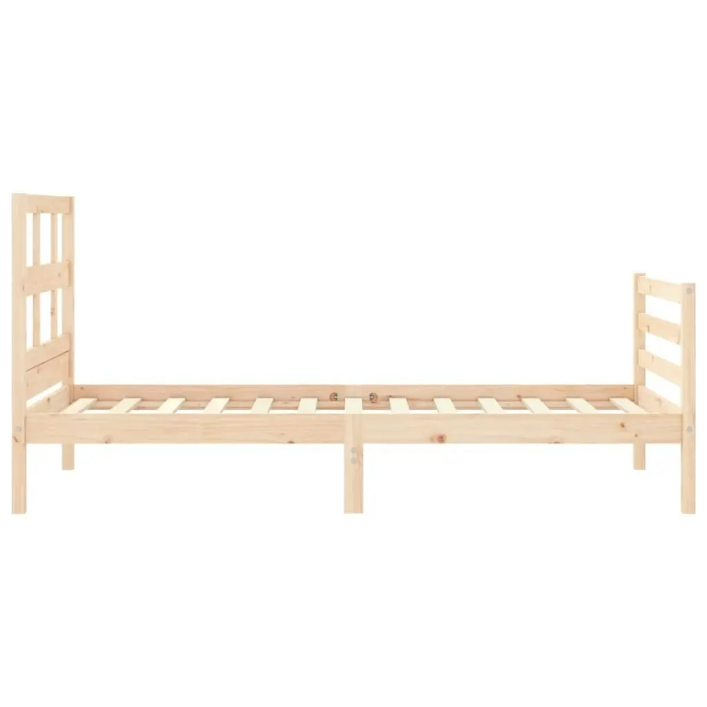 Bed Frame with Headboard 92x187 cm Single Size Solid Wood 3194796