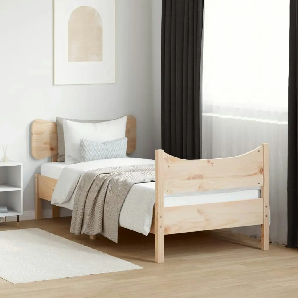 Bed Frame without Mattress 92x187 cm Single Solid Wood Pine 3216390