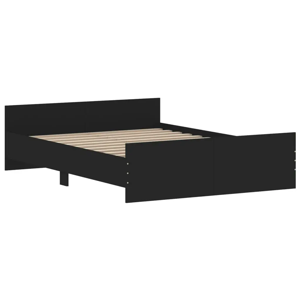 Bed Frame with Headboard and Footboard Black 135x190 cm 3203790