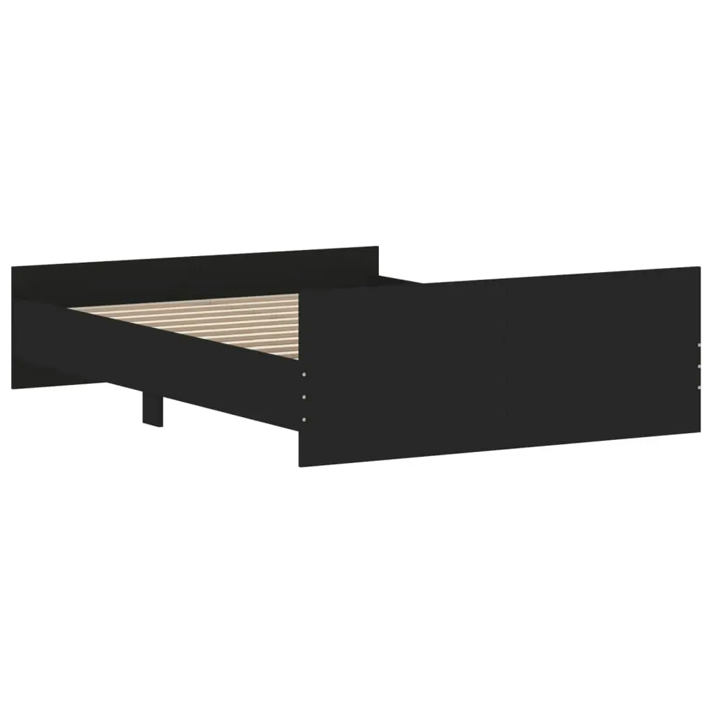 Bed Frame with Headboard and Footboard Black 135x190 cm 3203790