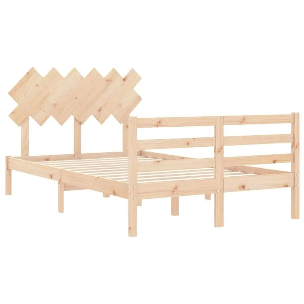 Bed Frame with Headboard 137x187 cm Double Solid Wood 3195261