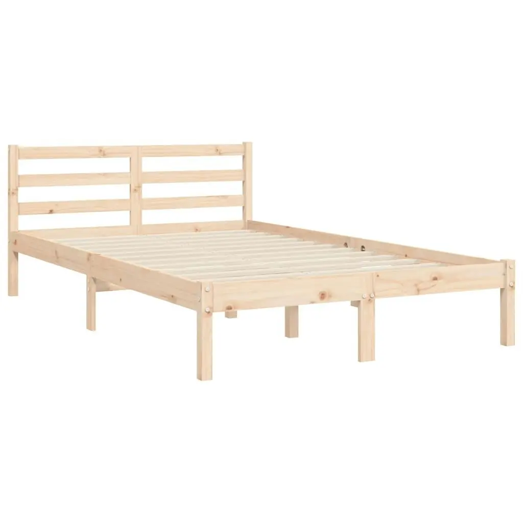 Bed Frame with Headboard 137x187 cm Double Solid Wood 3195261