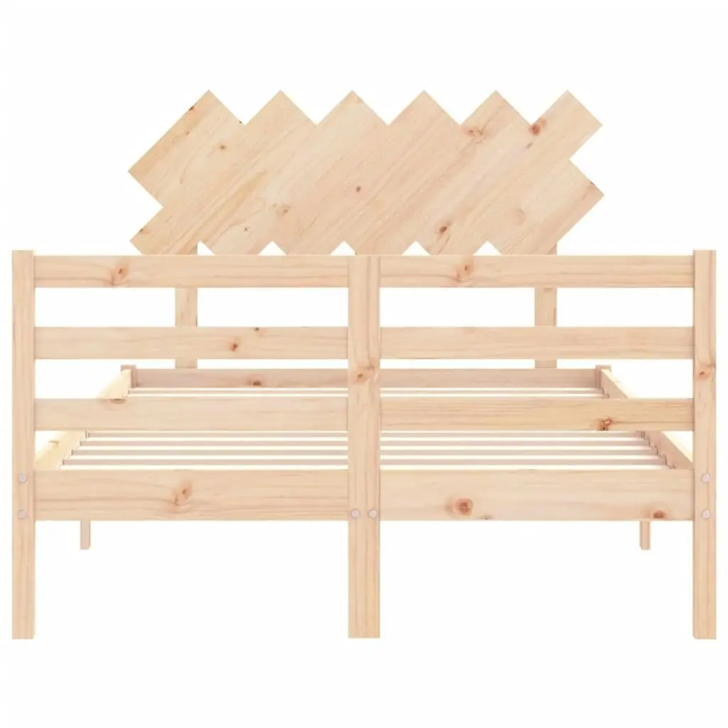 Bed Frame with Headboard 137x187 cm Double Solid Wood 3195261