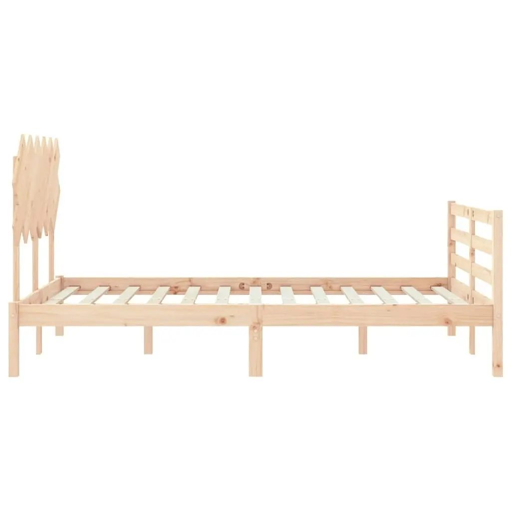 Bed Frame with Headboard 137x187 cm Double Solid Wood 3195261