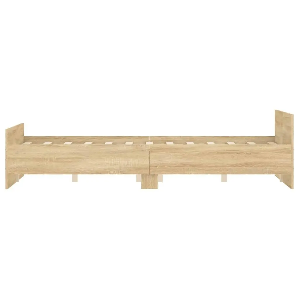 Bed Frame with Headboard and Footboard Sonoma Oak 135x190 cm 3203791