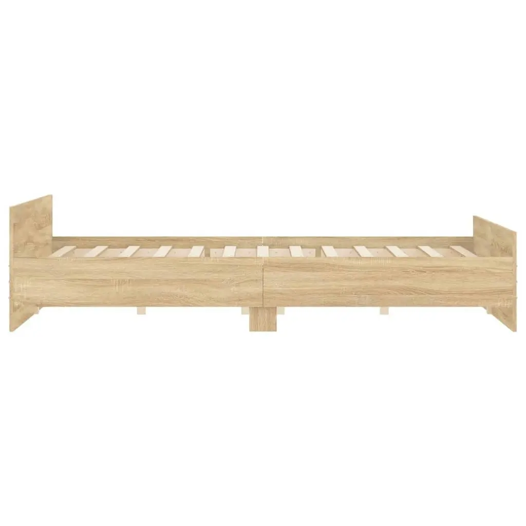 Bed Frame with Headboard and Footboard Sonoma Oak 183x203 cm King Size 3203770