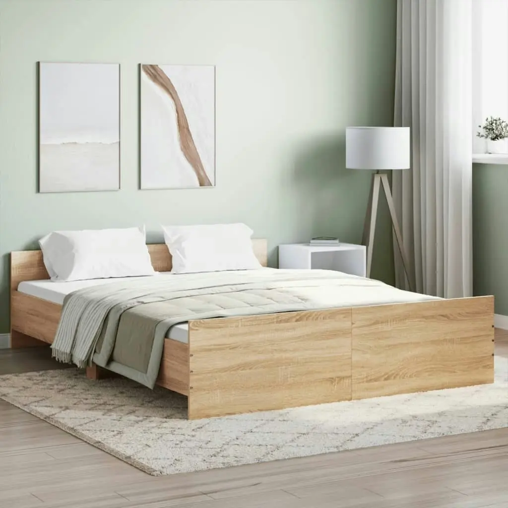 Bed Frame without Mattress Sonoma Oak 150x200 cm 3203756