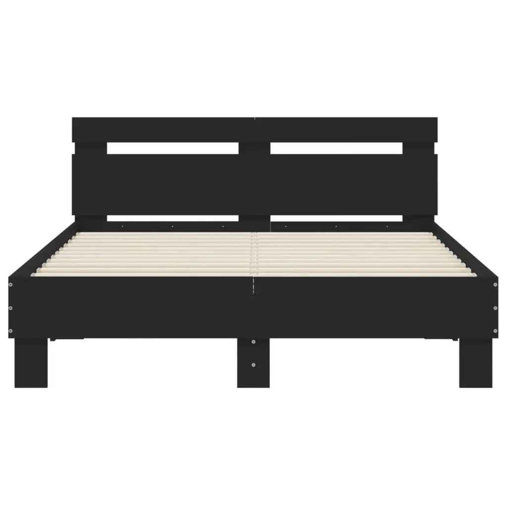 Bed Frame with Headboard and LED Black 135x190 cm 3207568