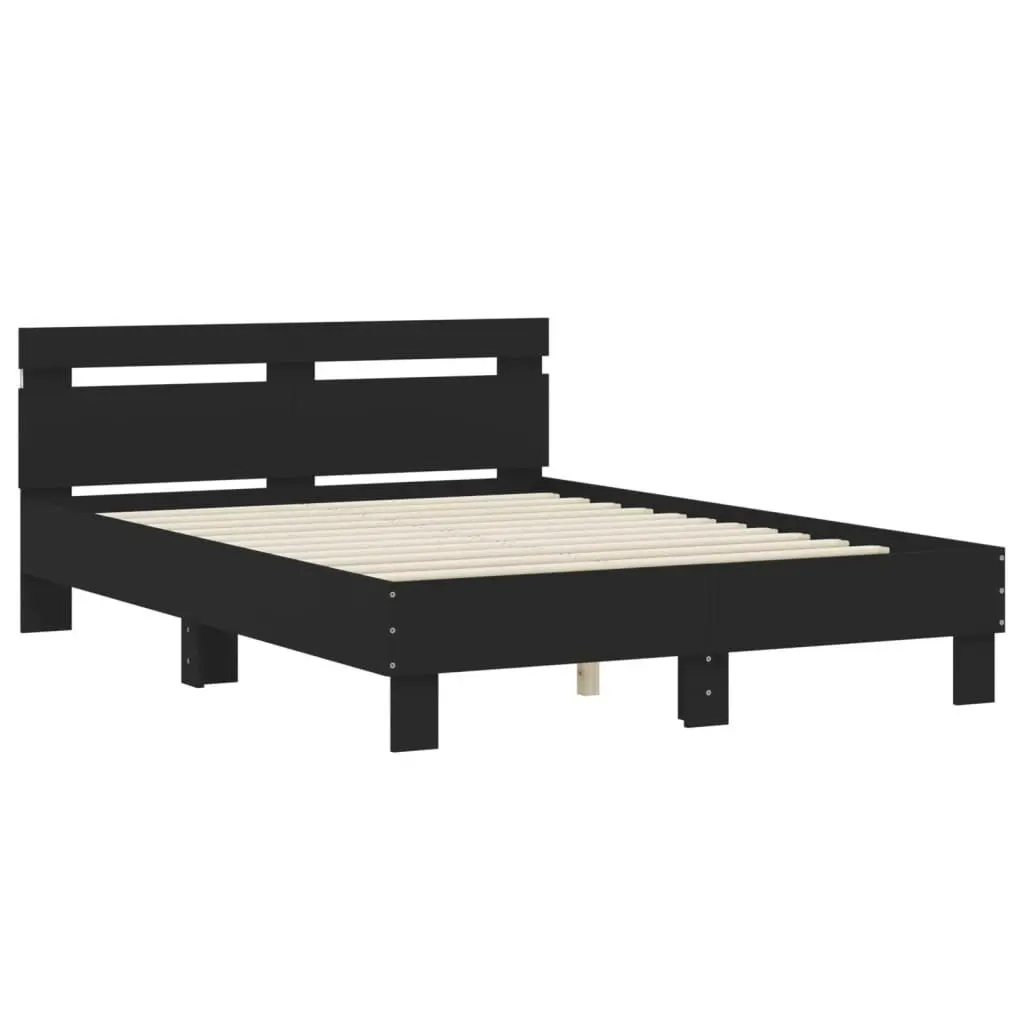 Bed Frame with Headboard and LED Black 135x190 cm 3207568