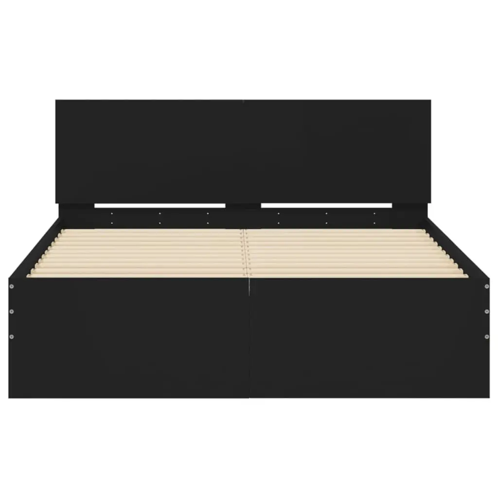 Bed Frame with Headboard and LED Black 135x190 cm 3207631