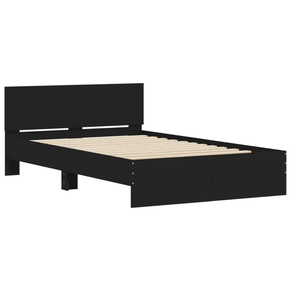 Bed Frame with Headboard and LED Black 135x190 cm 3207631