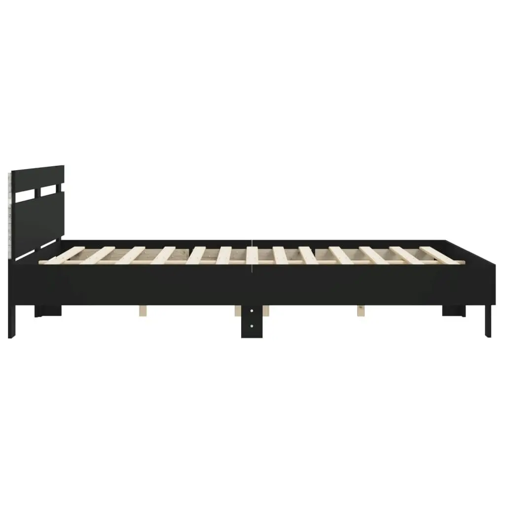 Bed Frame with LED without Mattress Black 183x203 cm King 3207526