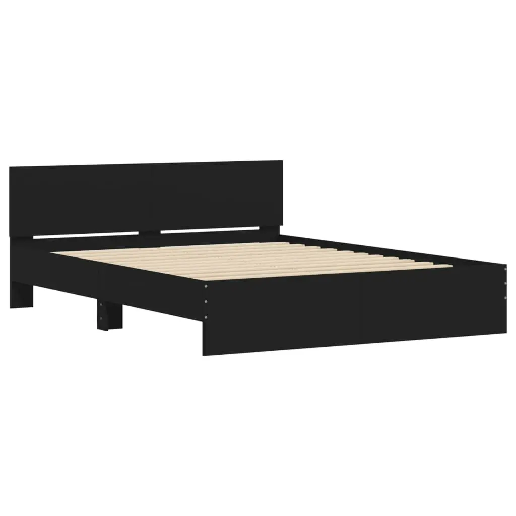 Bed Frame with LED without Mattress Black 150x200 cm 3207603