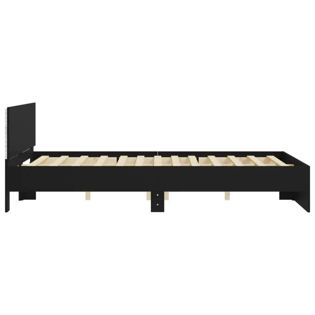 Bed Frame with LED without Mattress Black 150x200 cm 3207603