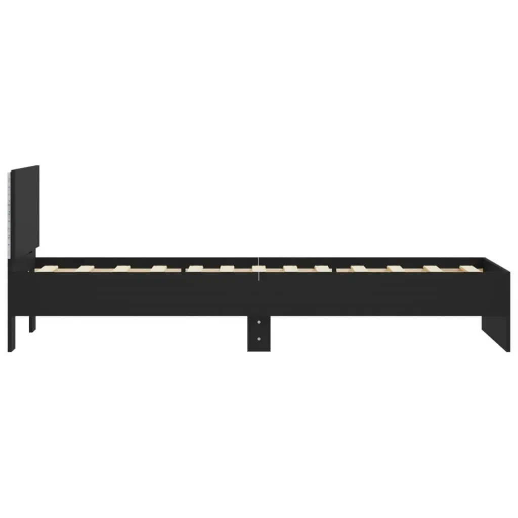 Bed Frame without Mattress with LED Lights Black 90x190 cm 838835