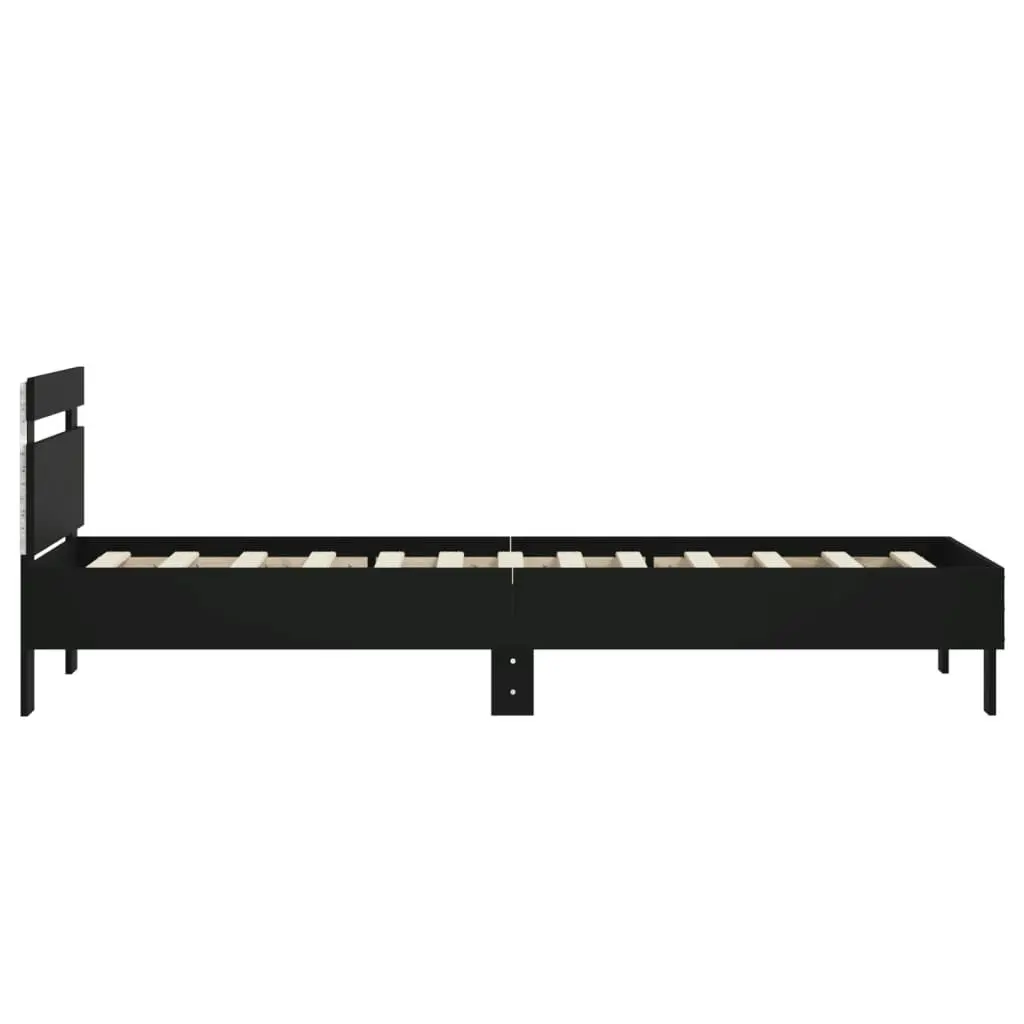 Bed Frame without Mattress with LED Lights Black 90x190 cm 838744