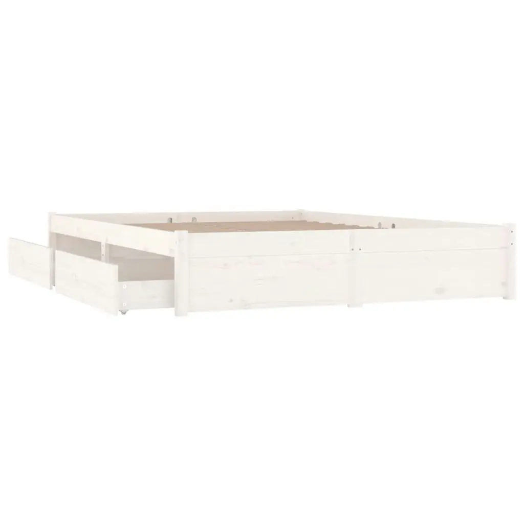 Bed Frame with Drawers White 183x203 cm King Size 3103529